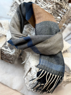 Écharpe marine marron