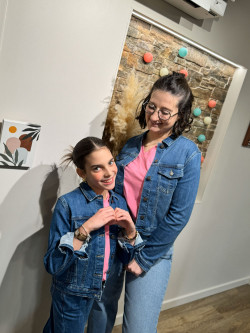 Veste jean AMOUR - Mère & Fille