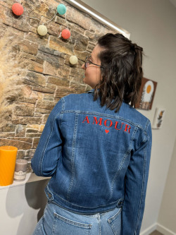 Veste jean AMOUR - Mère & Fille