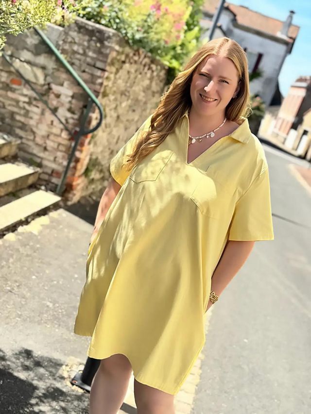 robe-courte-jean-jaune-oversize